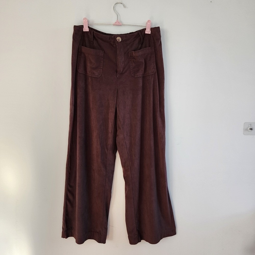 Autres Filles Wide Leg Pants Womens Medium Brown Baggy Cropped Boho Minimalist